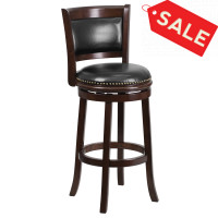 Flash Furniture TA-61029-CA-GG Wood Bar Height Stool in Black Cappuccino